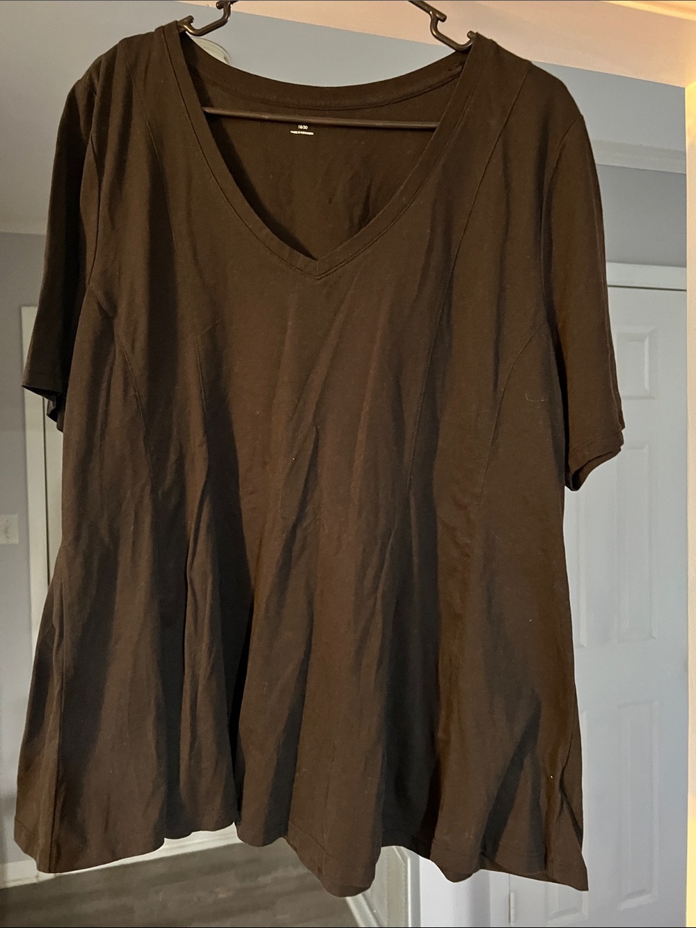 Lane Bryant Black V-Neck Short Sleeve Tee